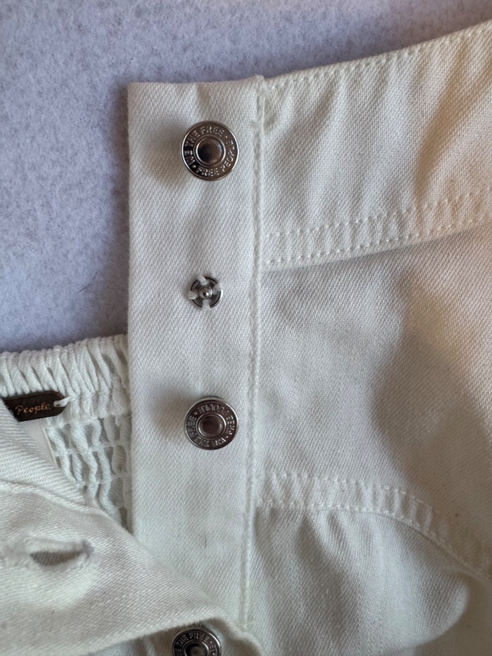 Boho Chic Cottagecore Free People Just Jill Denim Maxi Dress Medium Ivory Medium - Picture 12 of 13